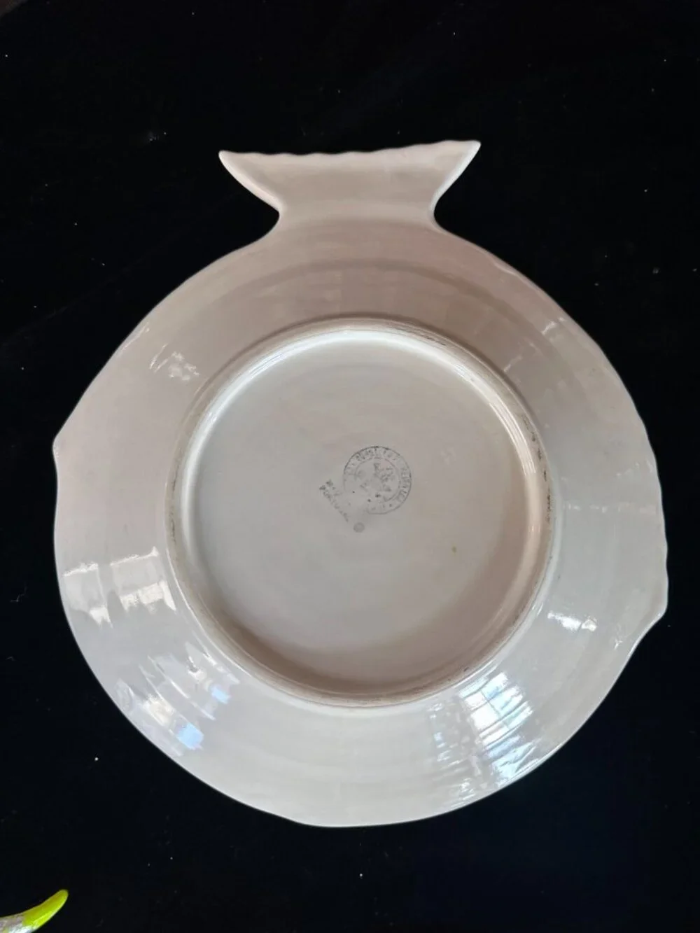 Vintage Bordallo Pinheiro Pink White Fish Shaped Plate Portuguese Majolica 10.5
